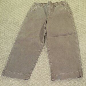 Spanx Women's M Wide Leg Capri Brown Denim Pants